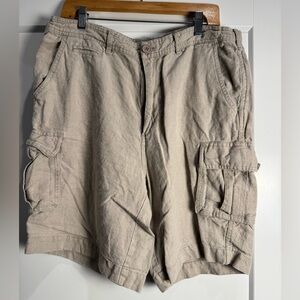 Hiho Men's Tan Cargo Shorts linen lightweight